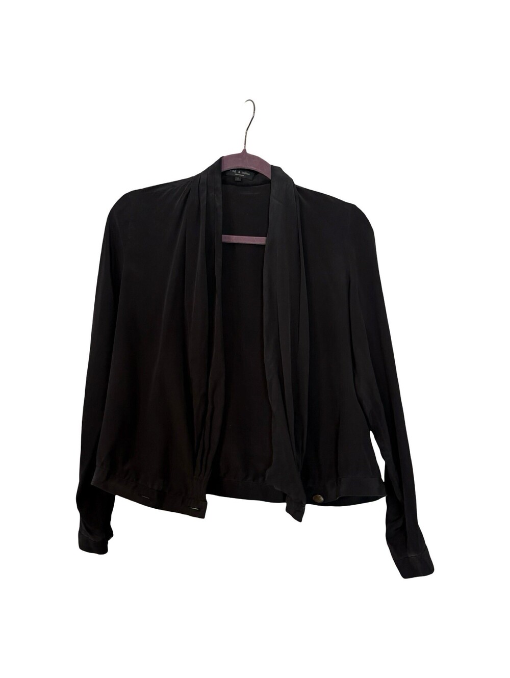 Rag & Bone Womens 100% Silk Black Jacket 2 Dressy Office Luxury Work